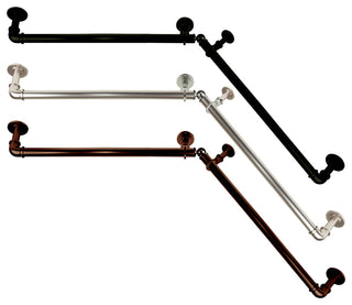 1" Blackout Corner Curtain Rod, Black, 48-84