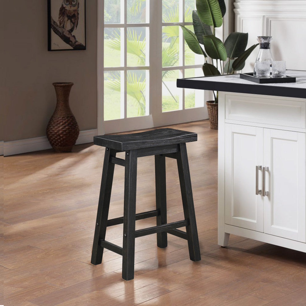 Sonoma Saddle Seat Counter Stool, Black Charcoal, Counter Height, Single