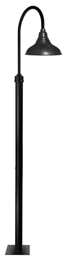 Cocoweb 8" Dahlia LED Post Light in Matte Black With 8' Tall Post