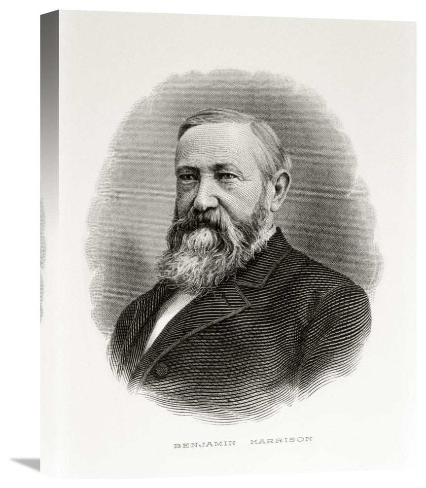 "Benjamin Harrison" Stretched Canvas Giclee, 17"x22"