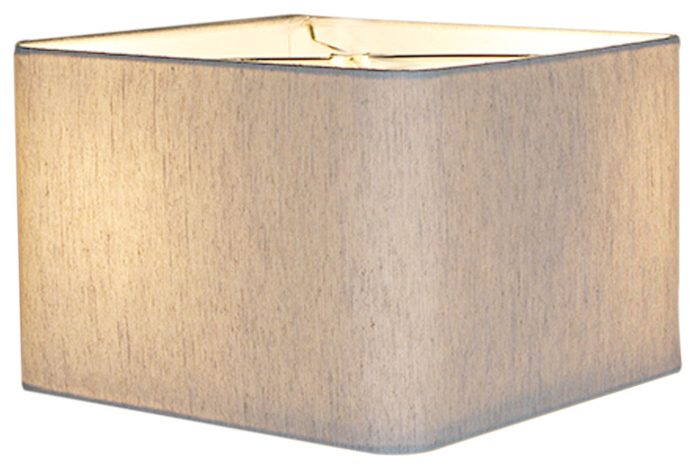 12x12x8 Rounded Corner Premiere Hardback Shallow Square Drum Lampshade Textured