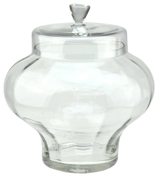 14.5" Transparent Segmented Glass Container With Lid
