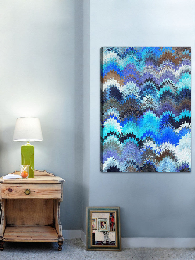 "Wavy Blends II v2" Painting Print on Canvas by Irena Orlov