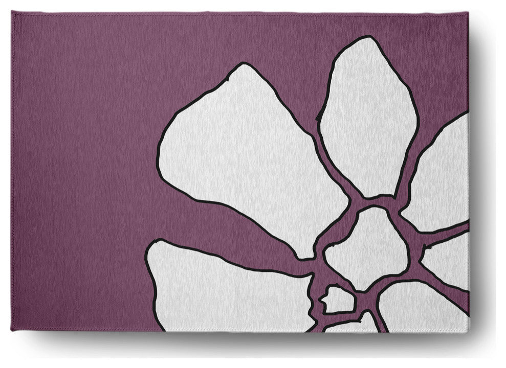 Petal Lines Spring Chenille Rug, Purple, 5'x7'
