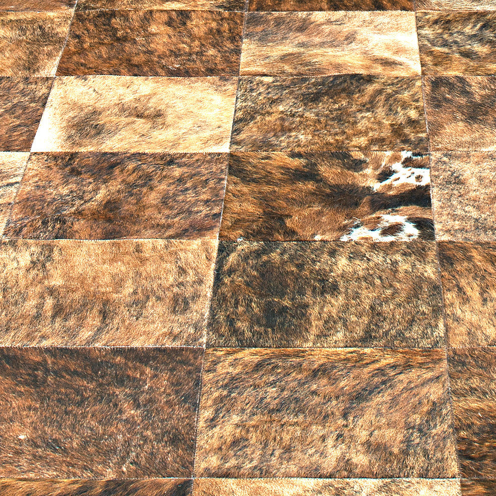 Cowhide Patchwork Rug, Ares, Jasper, 6'x9'