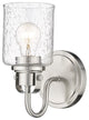 Zlite 340-1S-BN 1-Light Wall Sconce, Clear Seeded