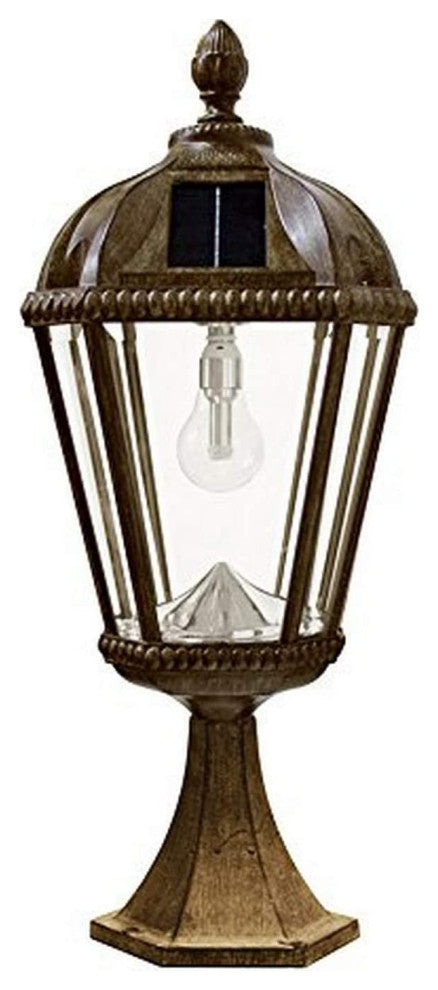Gama Sonic GS-98B-P-WB Royal Bulb Solar Light Post Mount Weathered Bronze