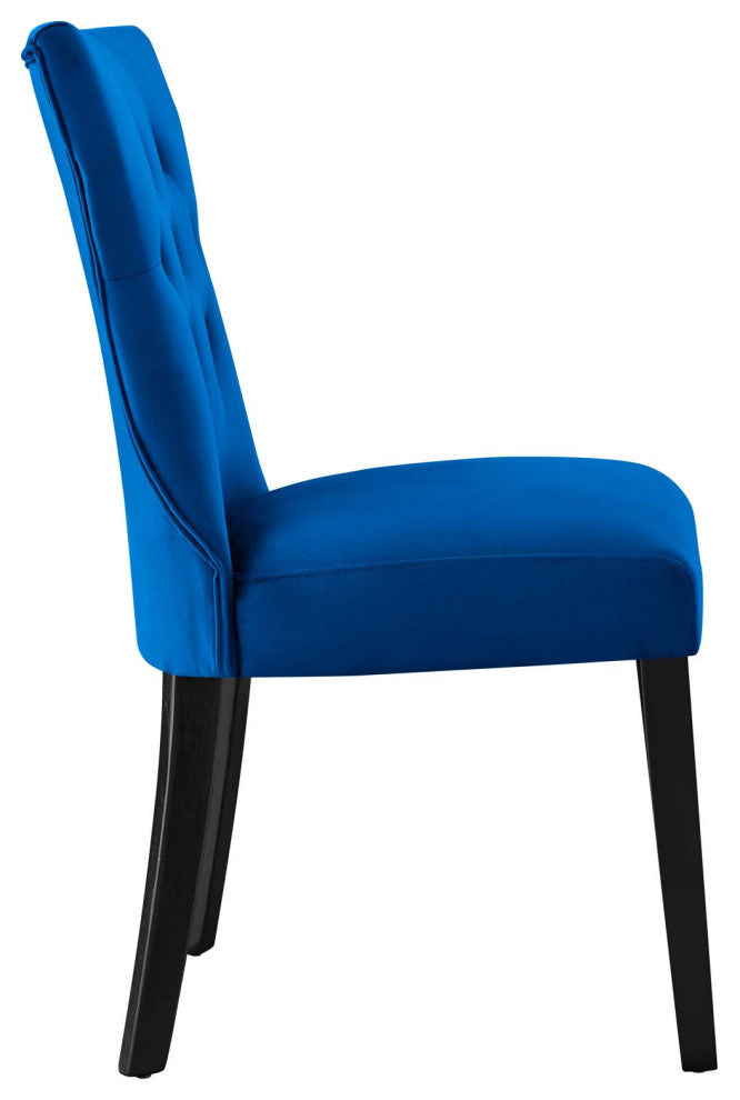 Silhouette Performance Velvet Dining Chairs, Set of 2, Navy