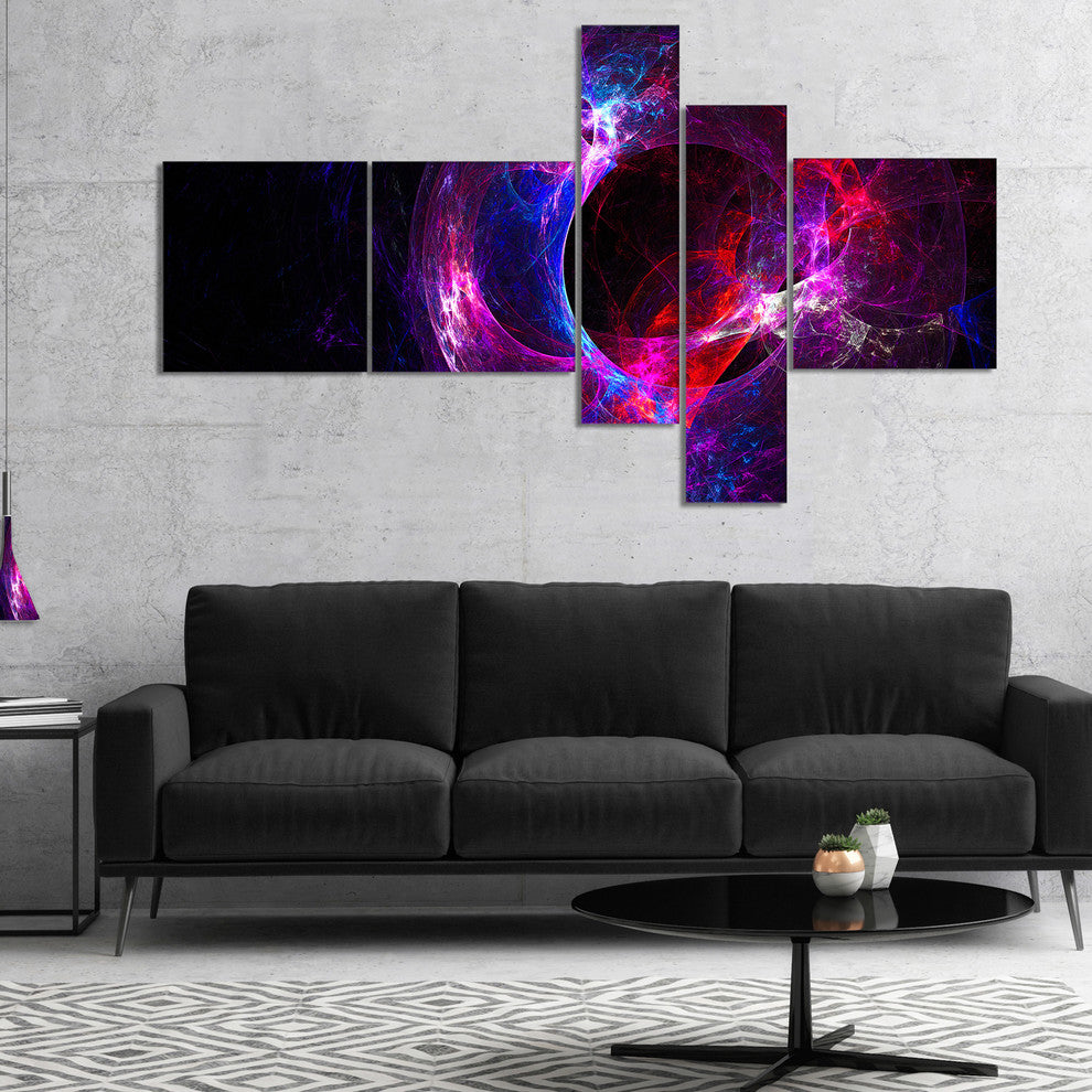 Far Spherical Galaxy Purple, Abstract Canvas art print, 60"x32", 5 panels