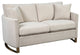 Upholstered Arched Arms Loveseat, Beige