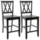 Set of 2 Double-X Wood Counter Stools, Grey