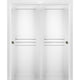 Sliding Closet Bypass Doors / Mela 7444 White Silk / Rails, 60" X 80" ( 2* 30x80)