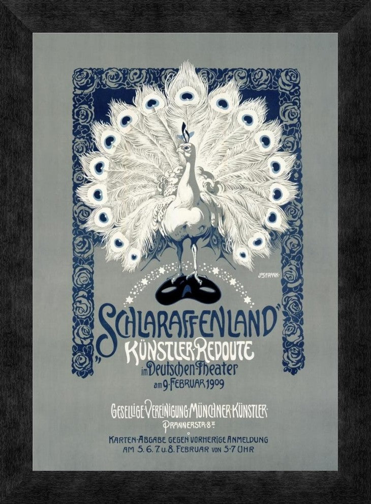 "Schlaraffenland" Framed Canvas Giclee by Joseph Frank, 14"x18"
