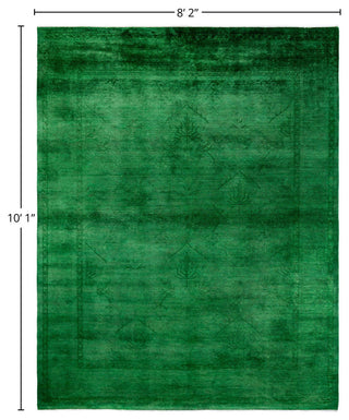 Overdyed, One-of-a-Kind Hand-Knotted Area Rug Green, 8'2"x10'1"