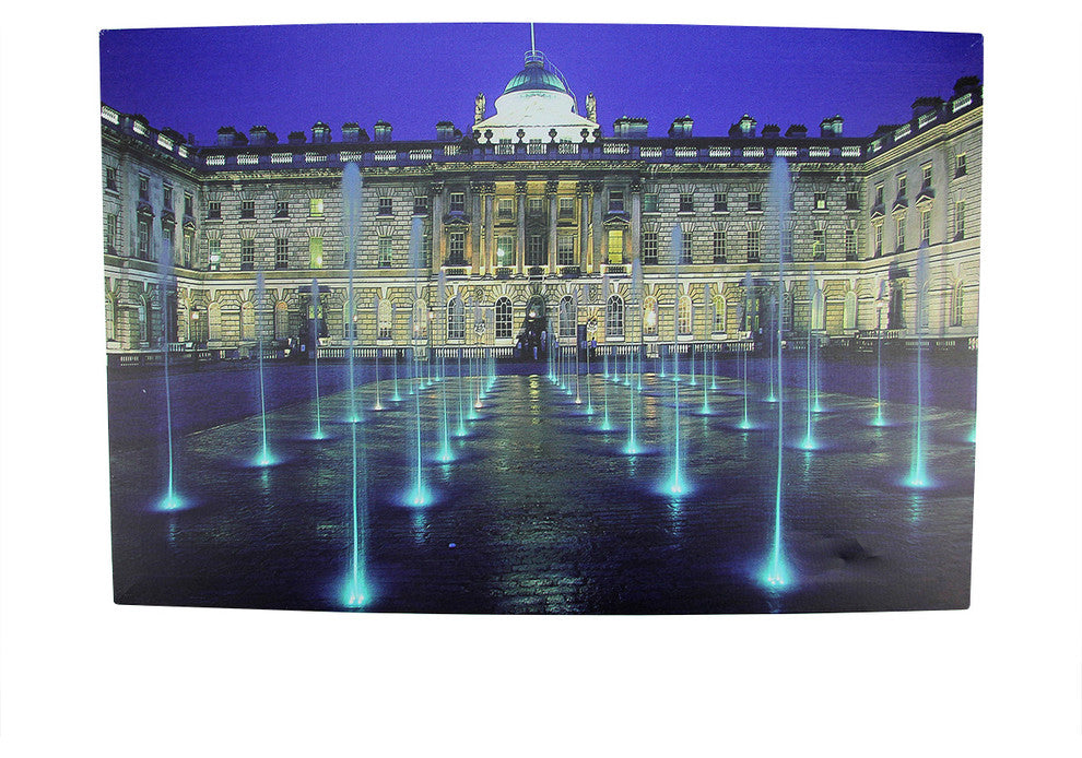 Battery Operated 8 LED England's Somerset House Scene Canvas Wall Hanging
