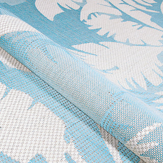 Couristan Monaco Coastal Floral Indoor/Outdoor Area Rug, Ivory-Turquoise, 5'3"x7