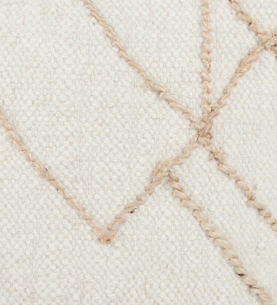 Adil 18" Wide Square Ivory Pouf by Kosas Home