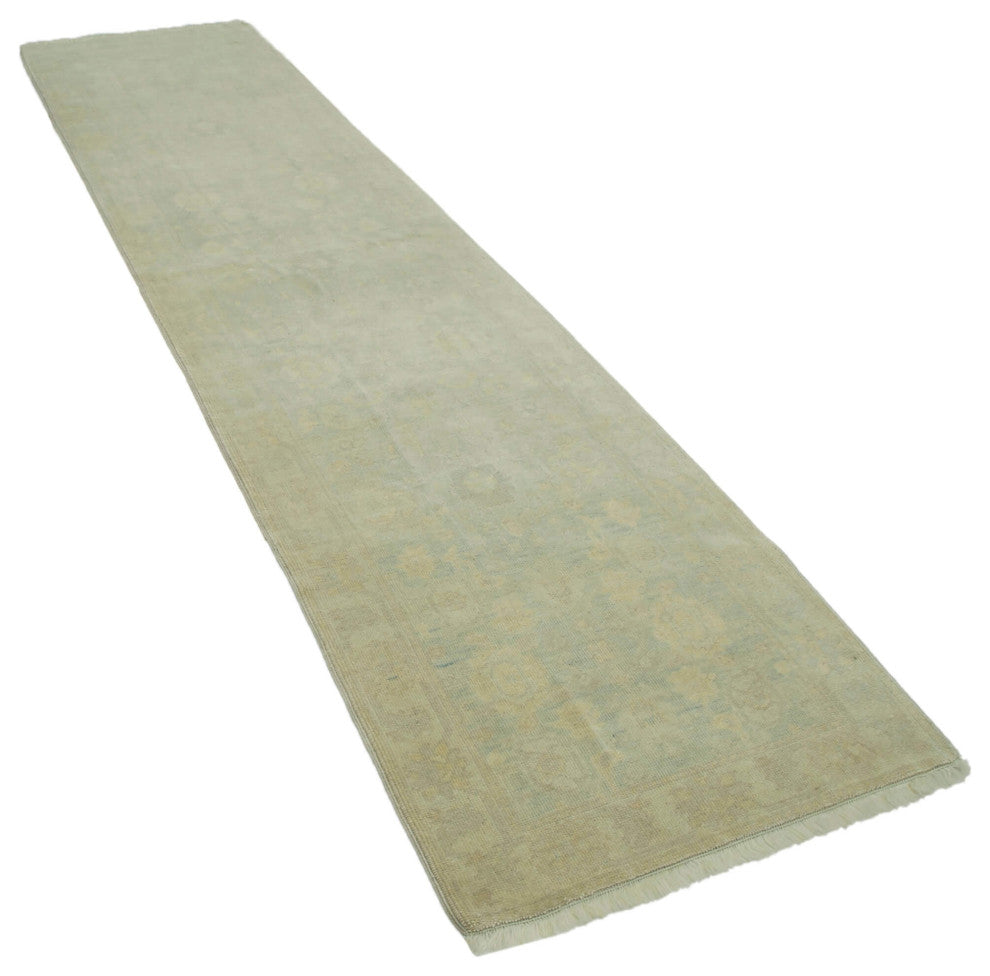 Rug N Carpet - Handmade Oriental 2' 8" x 11' 8" Runner Oushak Area Rug