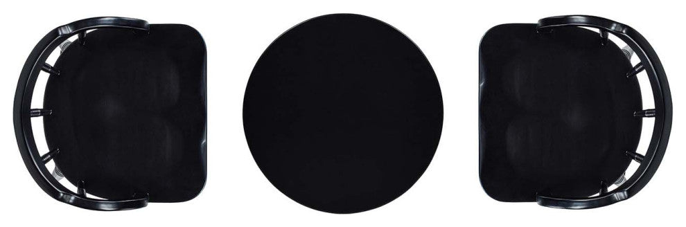 Breda 25" Counter-Height Round Bistro 3-Piece Dining Set, Black