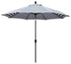 9' Black Tilt Crank Aluminum Umbrella, Navy White Cabana Stripe Olefin