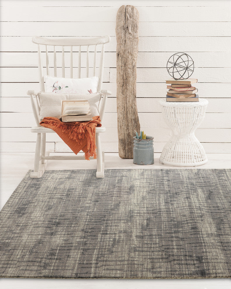 Gray Traffic Contemporary Modern Area Rug, 5'x7'