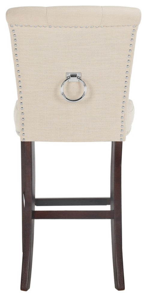 Safavieh Taylor Bar Stool, Beige/Espresso