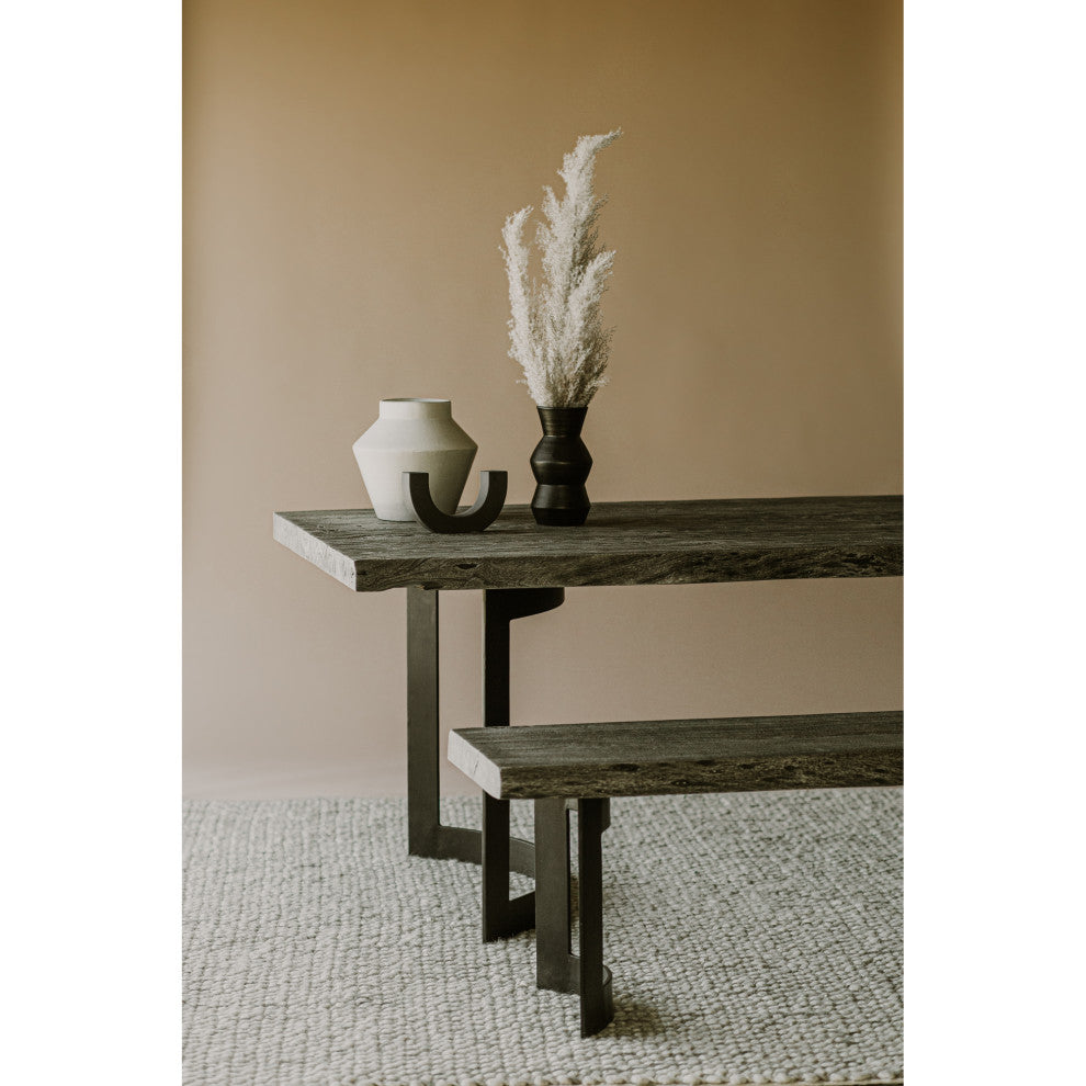 First of A Kind Bent Dining Table Small Weathered Gray