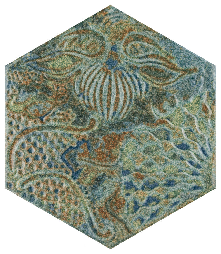 Gaudi React Hex Ocean Porcelain Floor and Wall Tile