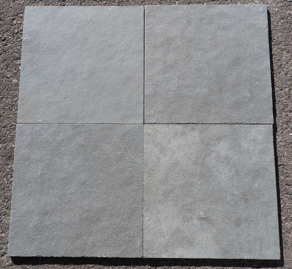 Kota Blue Limestone, Natural Cleft Face, Gauged Back Finish, 16"x16", Set of 192