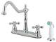 Kingston Brass 4 Holes Installation with an 8-1/2" spout reach Facuet KB1751AX