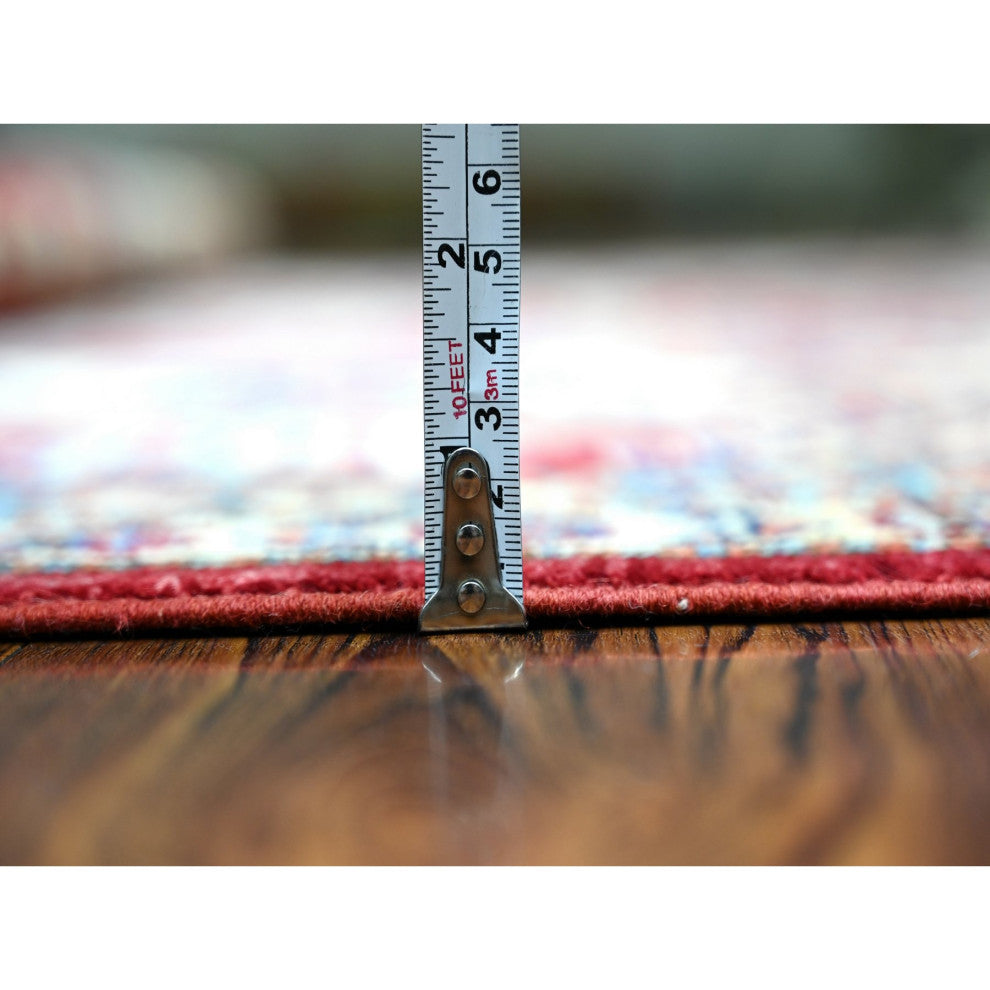 Upsdell Red Hand Knotted Afghan Super Kazak Soft Wool Oriental Rug, 7'x9'11"