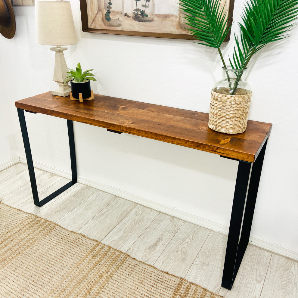 Barn Walls Bedroom Console Table Accent Table, Handcrafted, Foxy Brown, 48" Length
