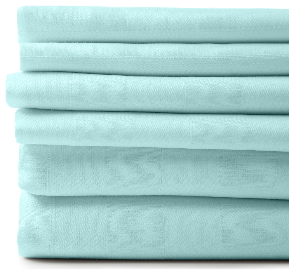 6-Piece 1800 Cotton Bamboo 4 Pillowcases Sheet Deep Pocket, Aqua, King / Cal Kin