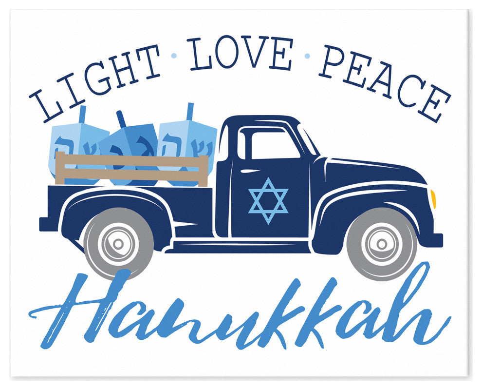 Hanukkah Truck 8"x10" Easelback Canvas