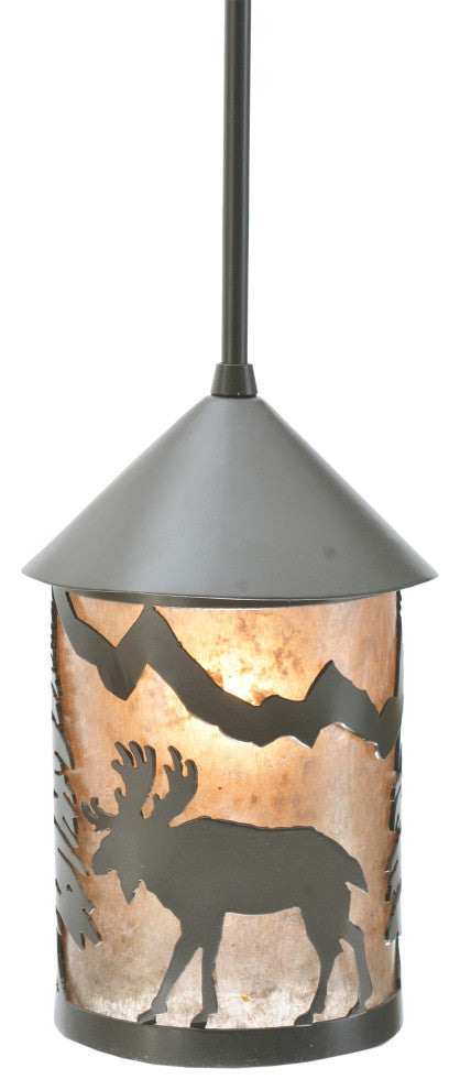 6 Wide Lone Moose Lantern Mini Pendant