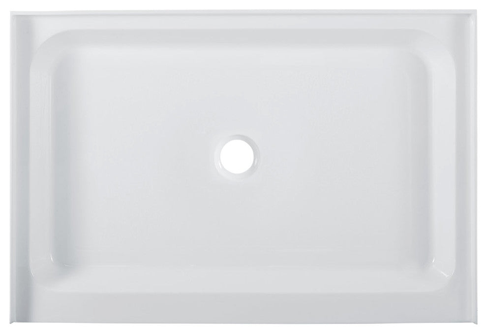 Voltaire 48 x 32 Acrylic White, Single-Threshold, Center Drain, Shower Base
