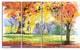 "Autumn Park Yellow Trees Watercolor" Landscape Wall Wall Art, 4 Panels, 48"x28"