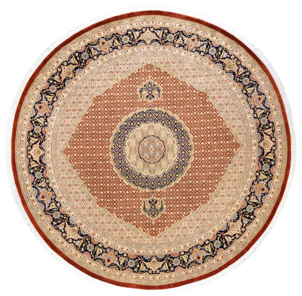 Mogul, One-of-a-Kind Hand-Knotted Area Rug Orange, 8'1"x8'1"