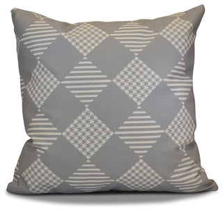 Check It Twice Pillow, Gray, 16"x16"