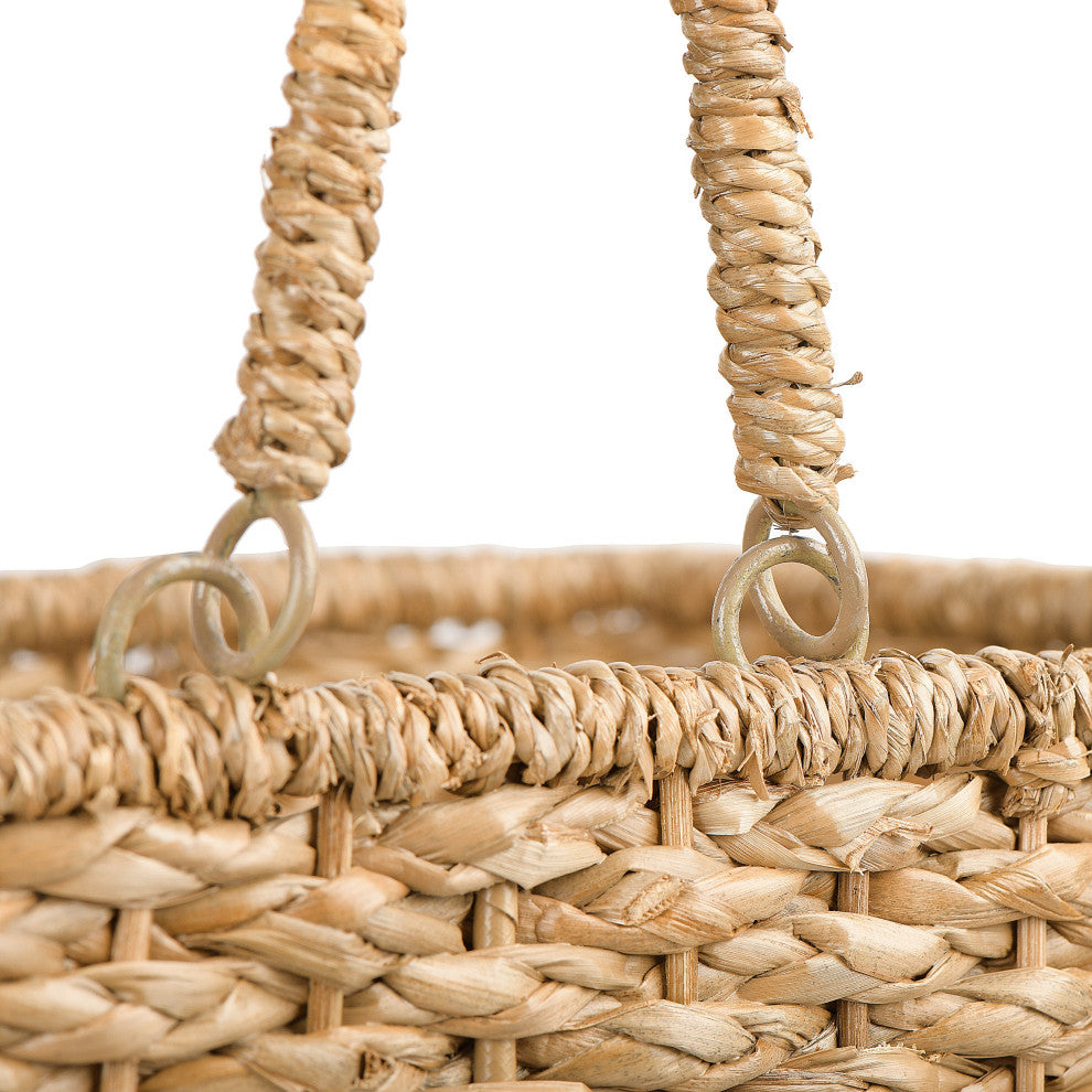 Woven/Bangkuan Stair Basket With Handles, Natural