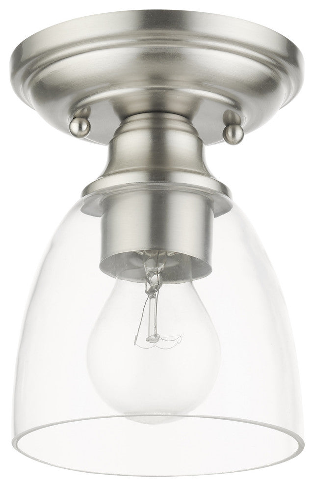 Brushed Nickel Transitional, Colonial, Flush Mount