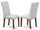Elsa Parson Chair, Antique Walnut 401 Leg And Grey Fabric Color Set of 2