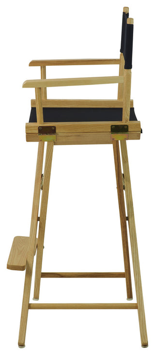 Wide 30" Directors Chair Natural Frame, Navy Cover