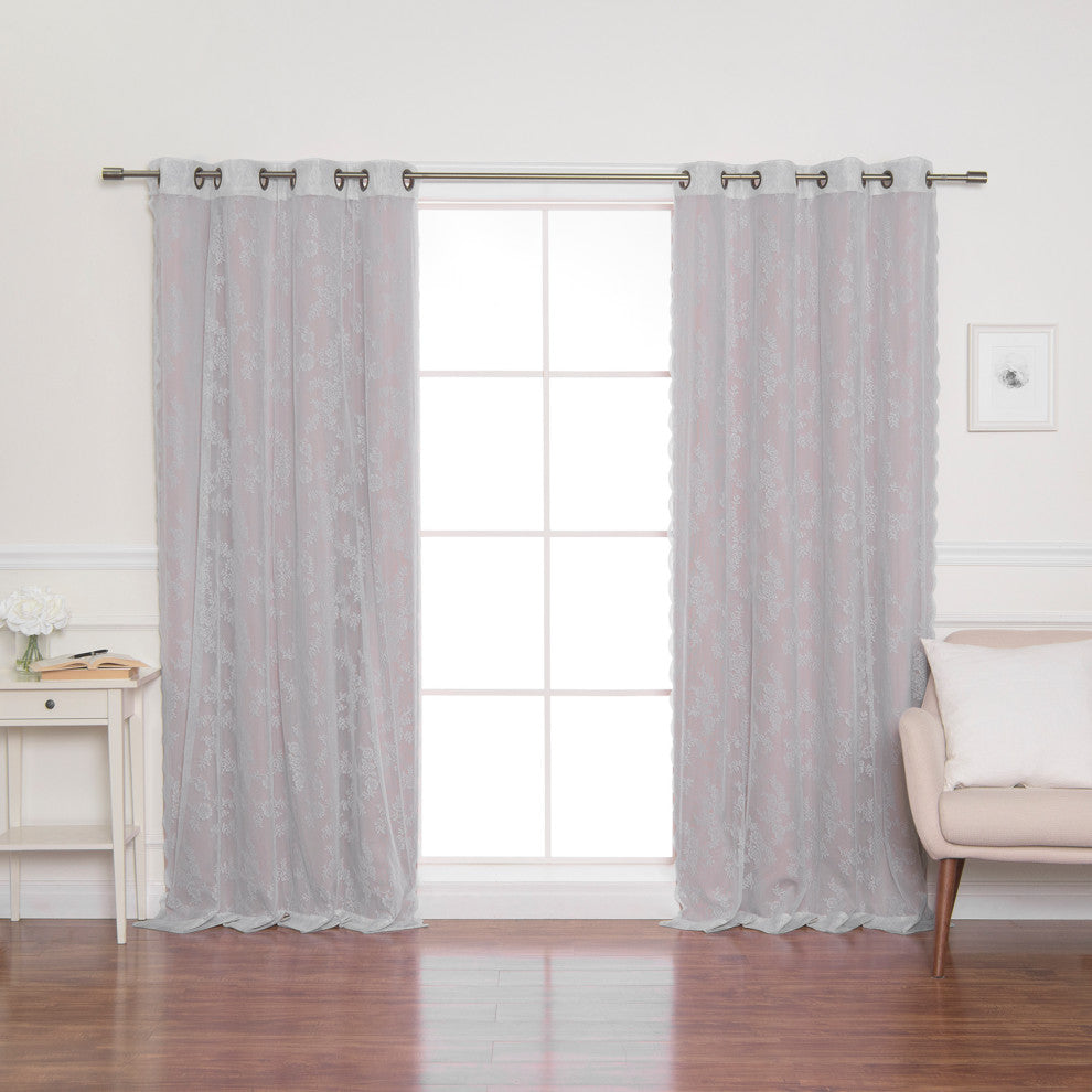 Rose Sheers and Blackout Curtains, Dusty Pink, 52"x96"