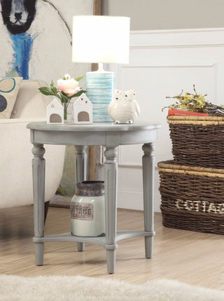 Benzara BM154598 Open Bottom Shelf End Table, Antiqued Slate
