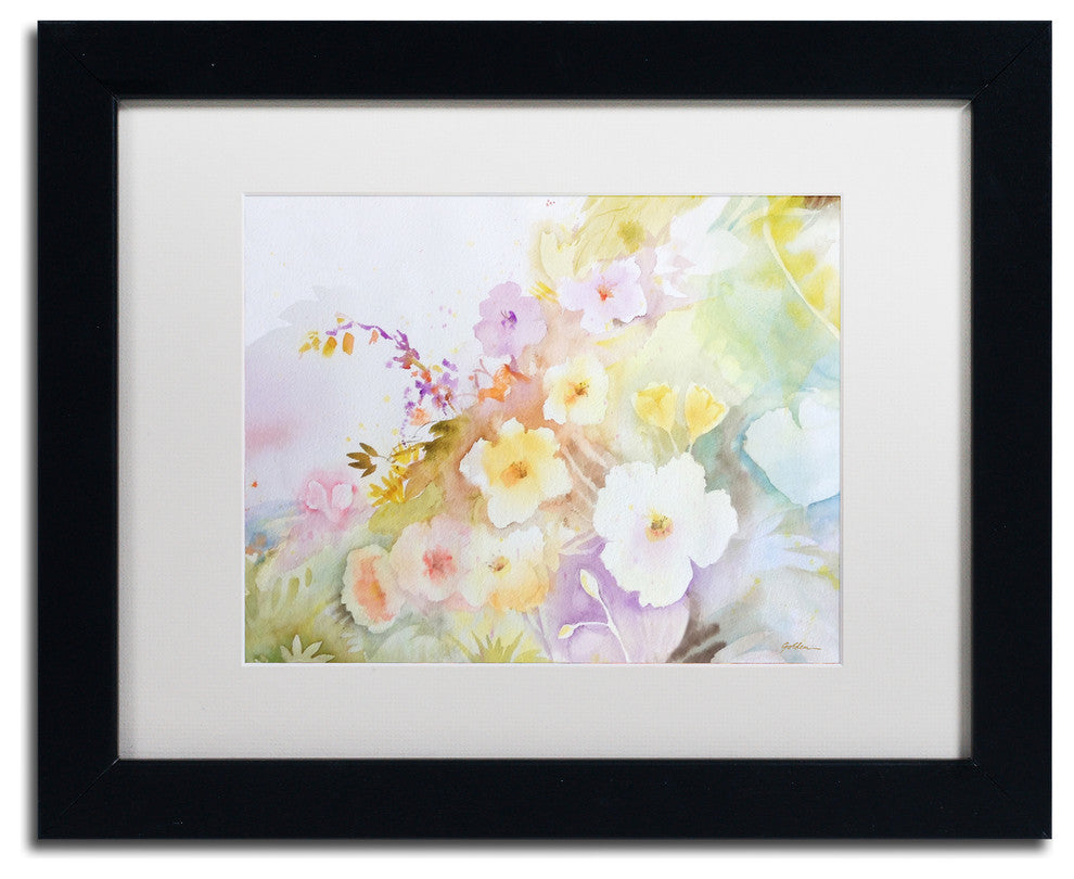 Sheila Golden 'Garden Magic' Matted Framed Art, Black Frame, White, 14x11