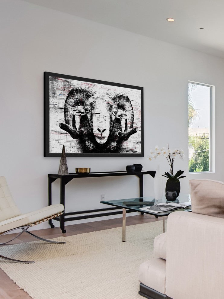 Parvez Taj "Staring Ram Eyes" Framed Painting Print, 45"x30"