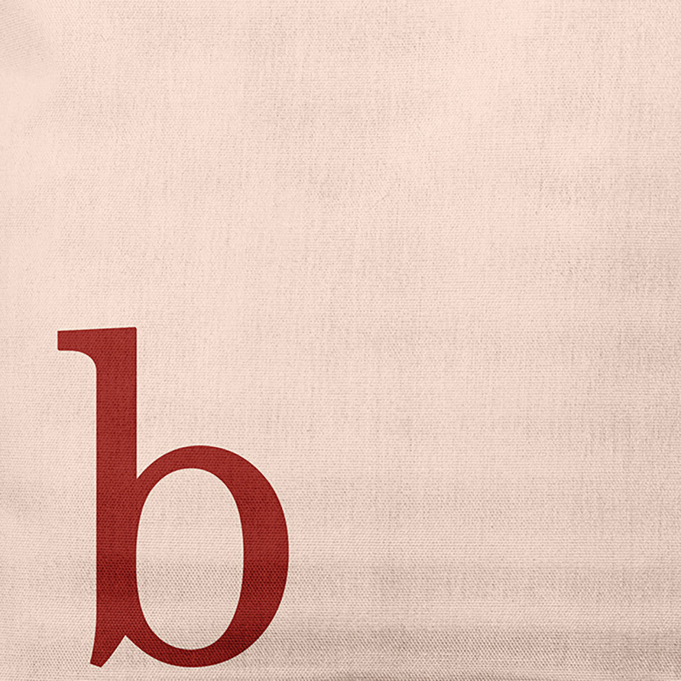 26"x26" Modern Monogram Decorative Throw Pillow, Maple Red