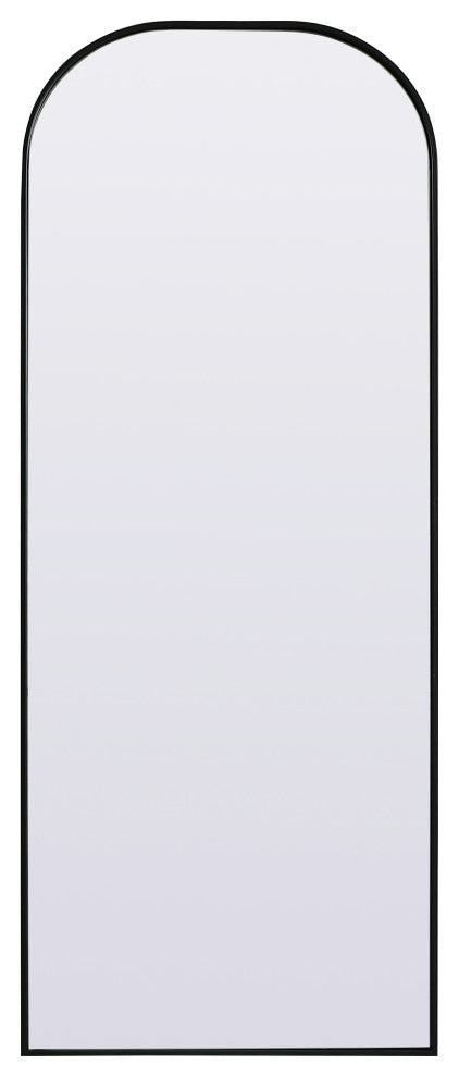 Metal Frame Arch Full Length Mirror 28X74 Inch, Black