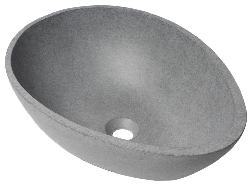 ALFI brand ABCO21O 21" Solid Concrete Tear Drop Above Mount Vessel Sink